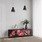 NEVERENDING BLOOM TV-Lowboard mit 3 Türen in Schwarz