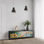 BLOOMING WATERS TV-Lowboard mit 3 Türen in Schwarz