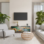 BLOOMING WATERS TV-Lowboard mit 3 Türen in Schwarz