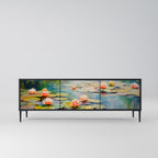 BLOOMING WATERS TV-Lowboard mit 3 Türen in Schwarz