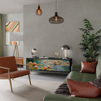 BLOOMING WATERS TV-Lowboard mit 3 Türen in Schwarz