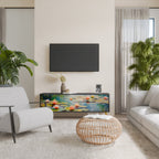 BLOOMING WATERS TV-Lowboard mit 3 Türen in Schwarz