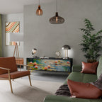 BLOOMING WATERS TV-Lowboard mit 3 Türen in Schwarz