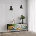 BLOOMING WATERS TV-Lowboard mit 3 Türen in Schwarz