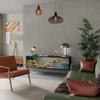 BLOOMING WATERS TV-Lowboard mit 3 Türen in Schwarz