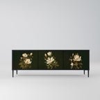 FLORAL NOIR TV-Lowboard mit 3 Türen in Schwarz