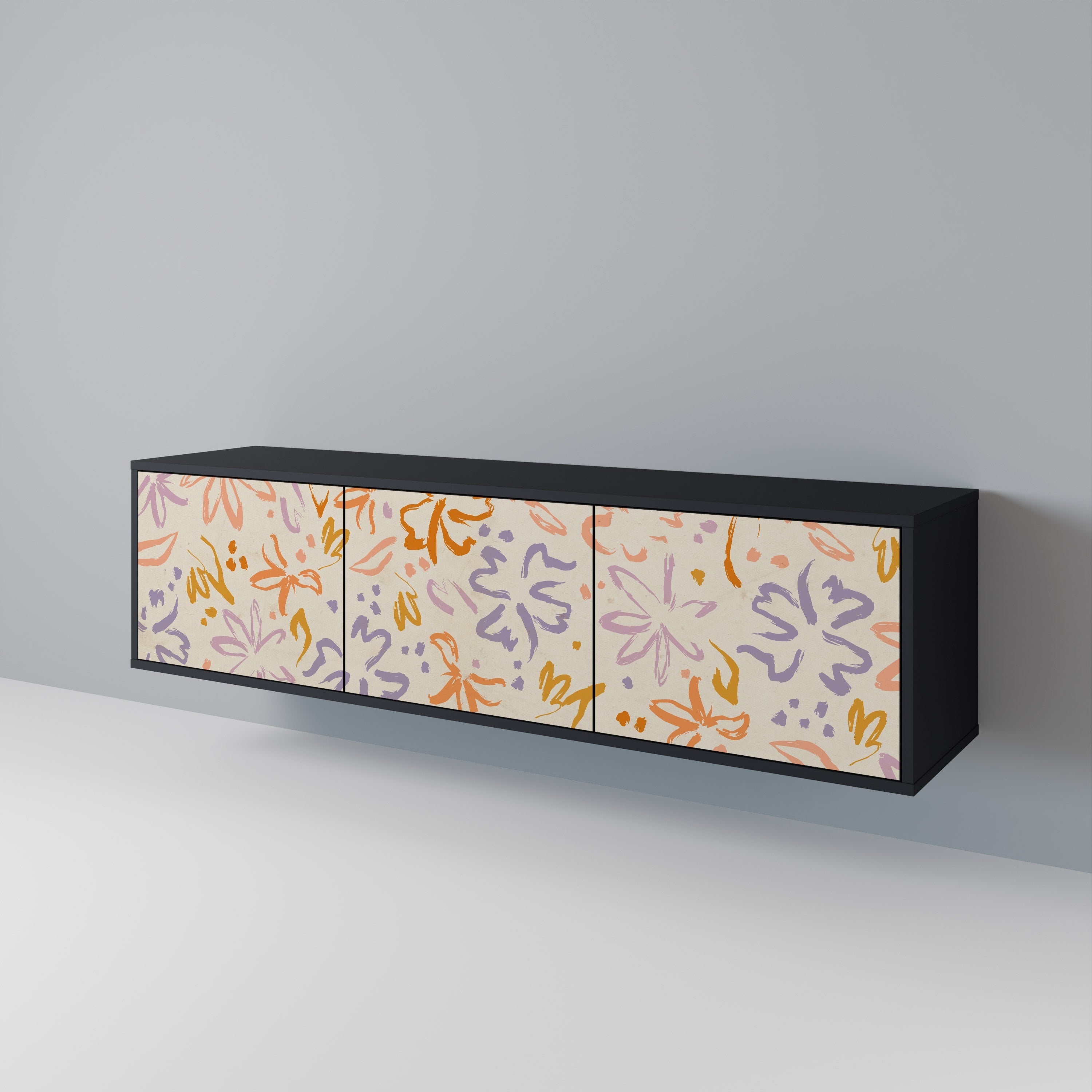 SPRING WHIMSY 3-türiger TV-Ständer in Schwarz