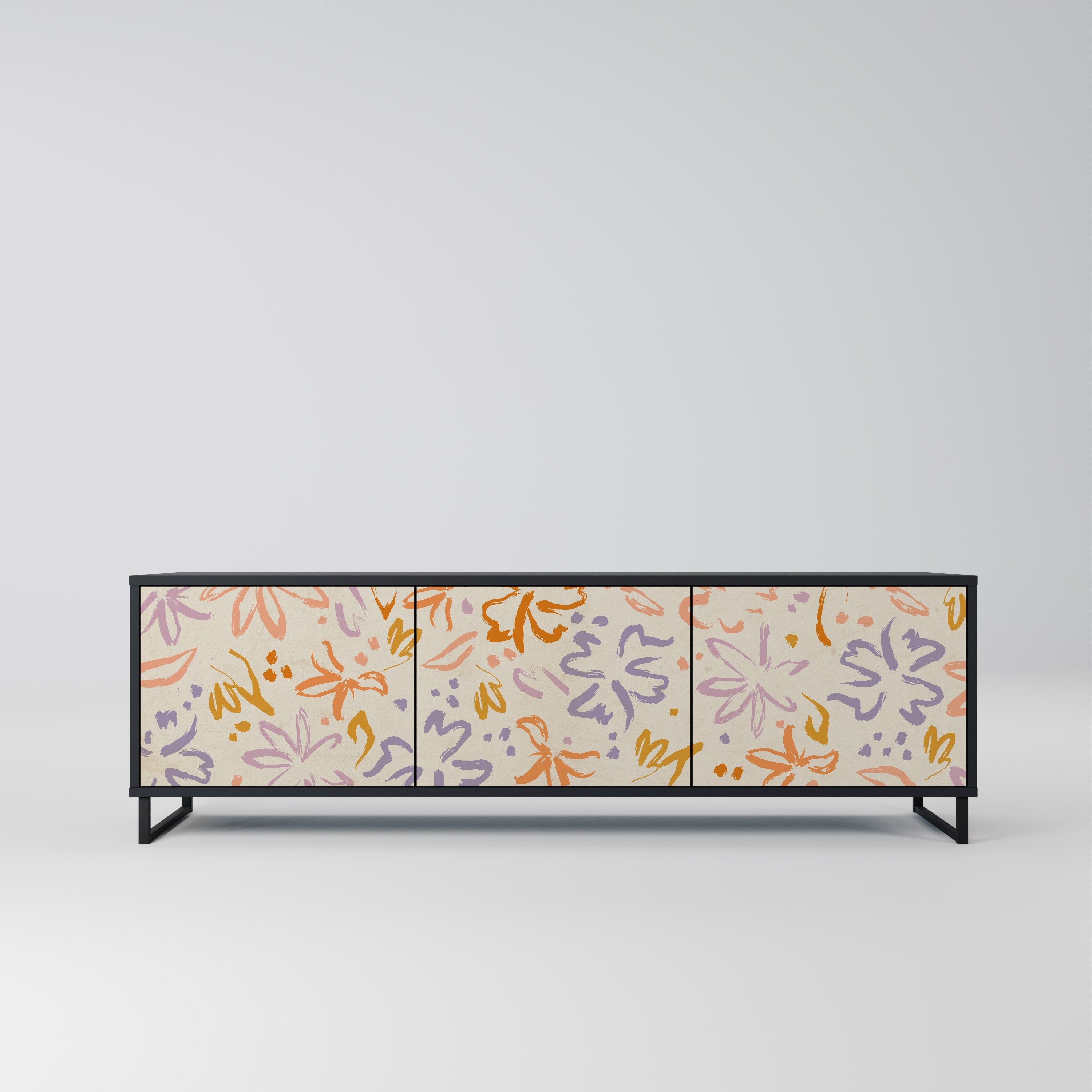 SPRING WHIMSY 3-türiger TV-Ständer in Schwarz