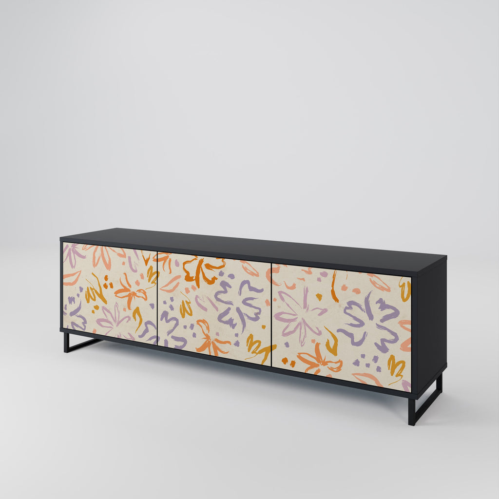 SPRING WHIMSY 3-türiger TV-Ständer in Schwarz