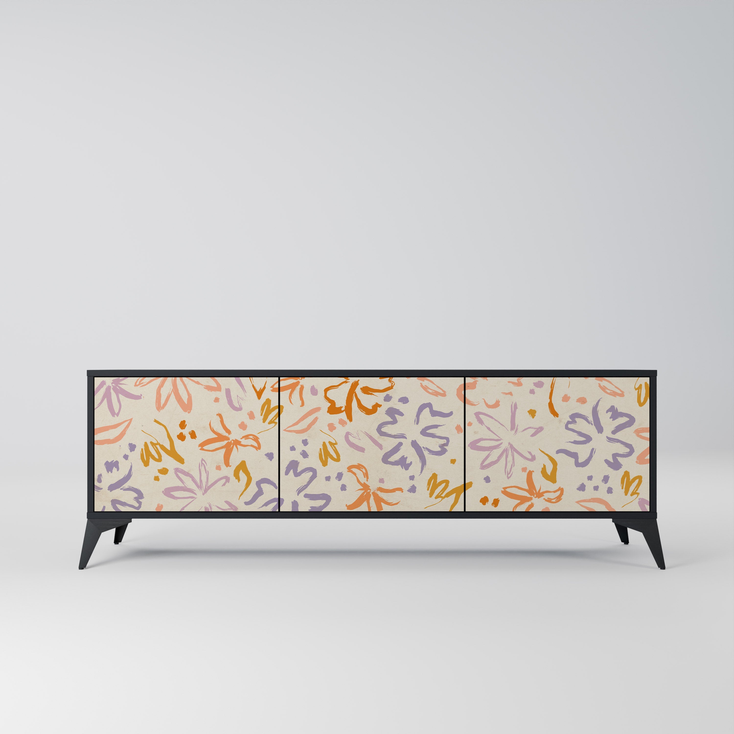 SPRING WHIMSY 3-türiger TV-Ständer in Schwarz
