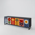 SCANDIC FLOWERET TV-Lowboard mit 3 Türen in Schwarz