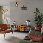 SCANDIC FLOWERET TV-Lowboard mit 3 Türen in Schwarz