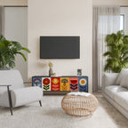 SCANDIC FLOWERET TV-Lowboard mit 3 Türen in Schwarz