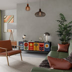 SCANDIC FLOWERET TV-Lowboard mit 3 Türen in Schwarz