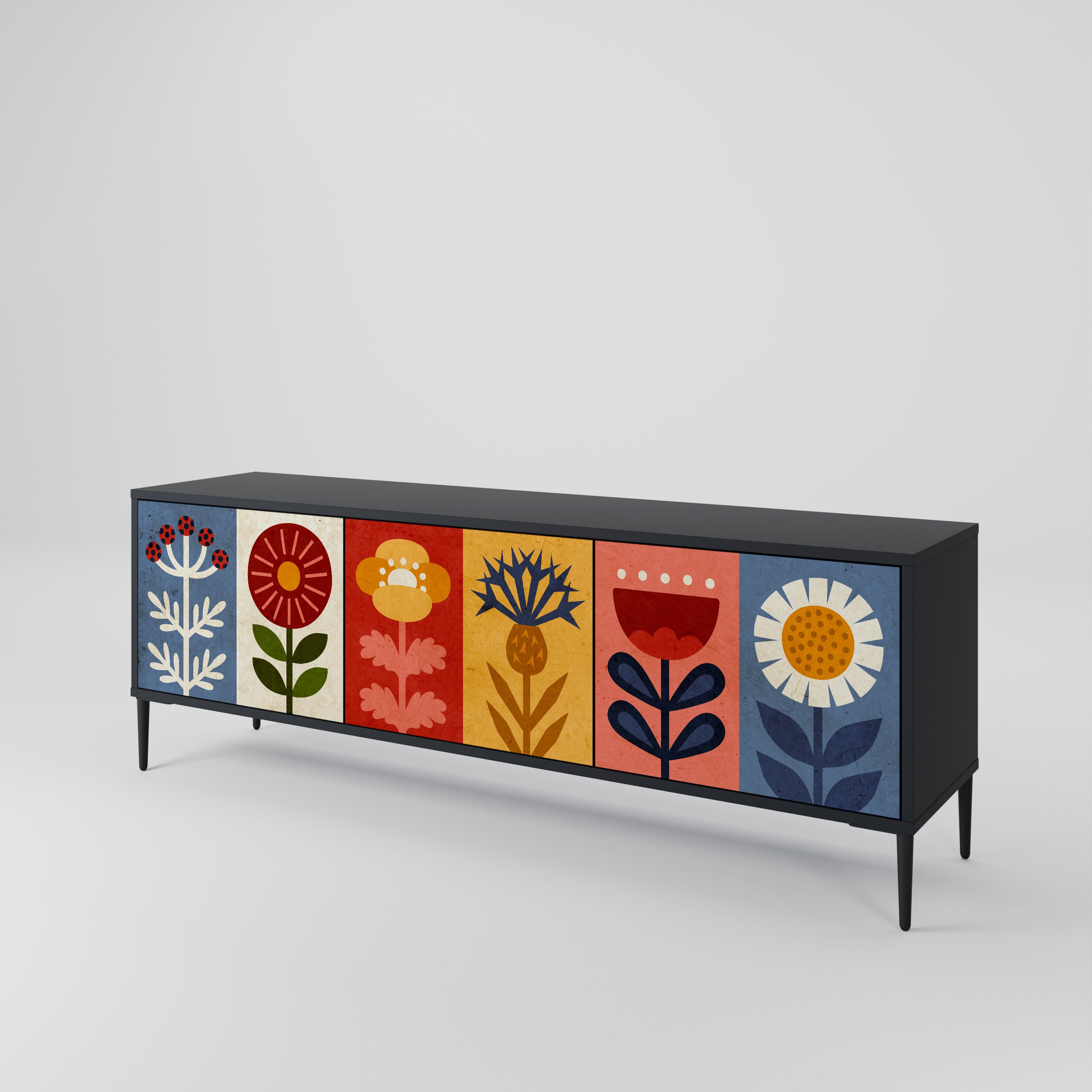 SCANDIC FLOWERET 3-Door TV Cabinet