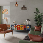 SCANDIC FLOWERET TV-Lowboard mit 3 Türen in Schwarz