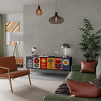 SCANDIC FLOWERET TV-Lowboard mit 3 Türen in Schwarz