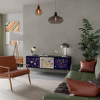 FLORAL COMBINATION TV-Lowboard mit 3 Türen in Schwarz