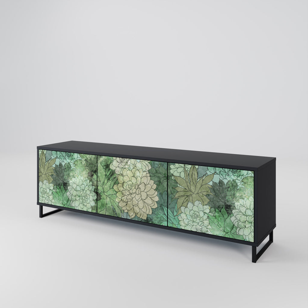 SUCCULENT CLUSTER 3-türiger TV-Ständer in Schwarz