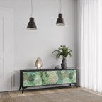 SUCCULENT CLUSTER TV-Lowboard mit 3 Türen in Schwarz