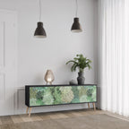 SUCCULENT CLUSTER TV-Lowboard mit 3 Türen in Schwarz