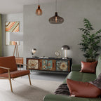 TIMELESS FLORA TV-Lowboard mit 3 Türen in Schwarz