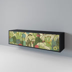 SUCCULENTS KALEIDOSCOPE TV-Lowboard mit 3 Türen in Schwarz