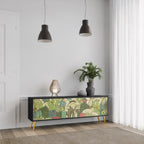 SUCCULENTS KALEIDOSCOPE TV-Lowboard mit 3 Türen in Schwarz