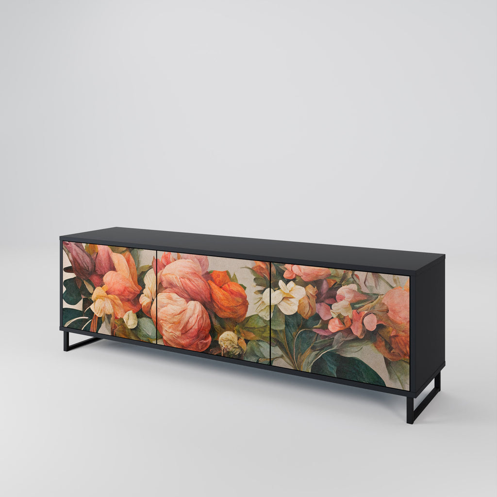 STYLISH BEAUTY 3-türiger TV-Ständer in Schwarz