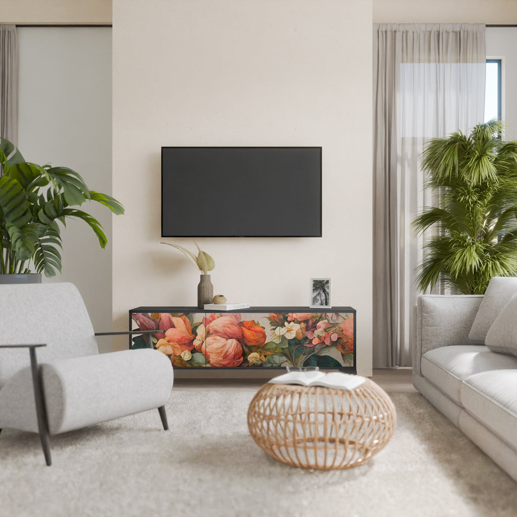 STYLISH BEAUTY 3-türiger TV-Ständer in Schwarz