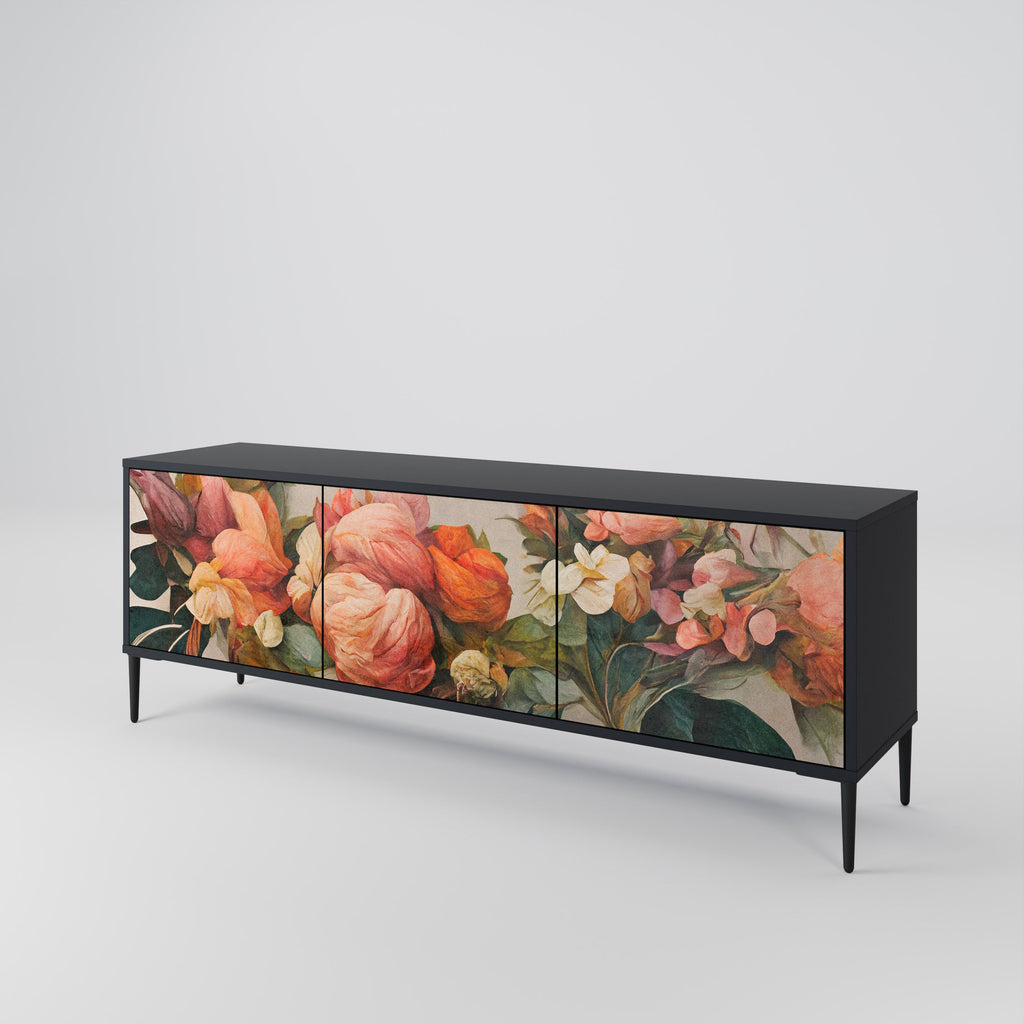 STYLISH BEAUTY 3-türiger TV-Ständer in Schwarz