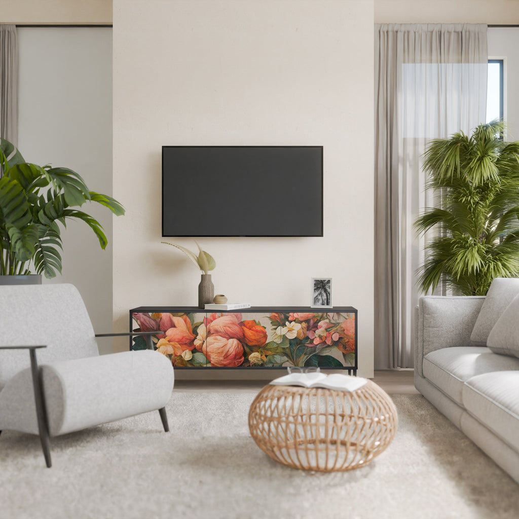 STYLISH BEAUTY 3-türiger TV-Ständer in Schwarz