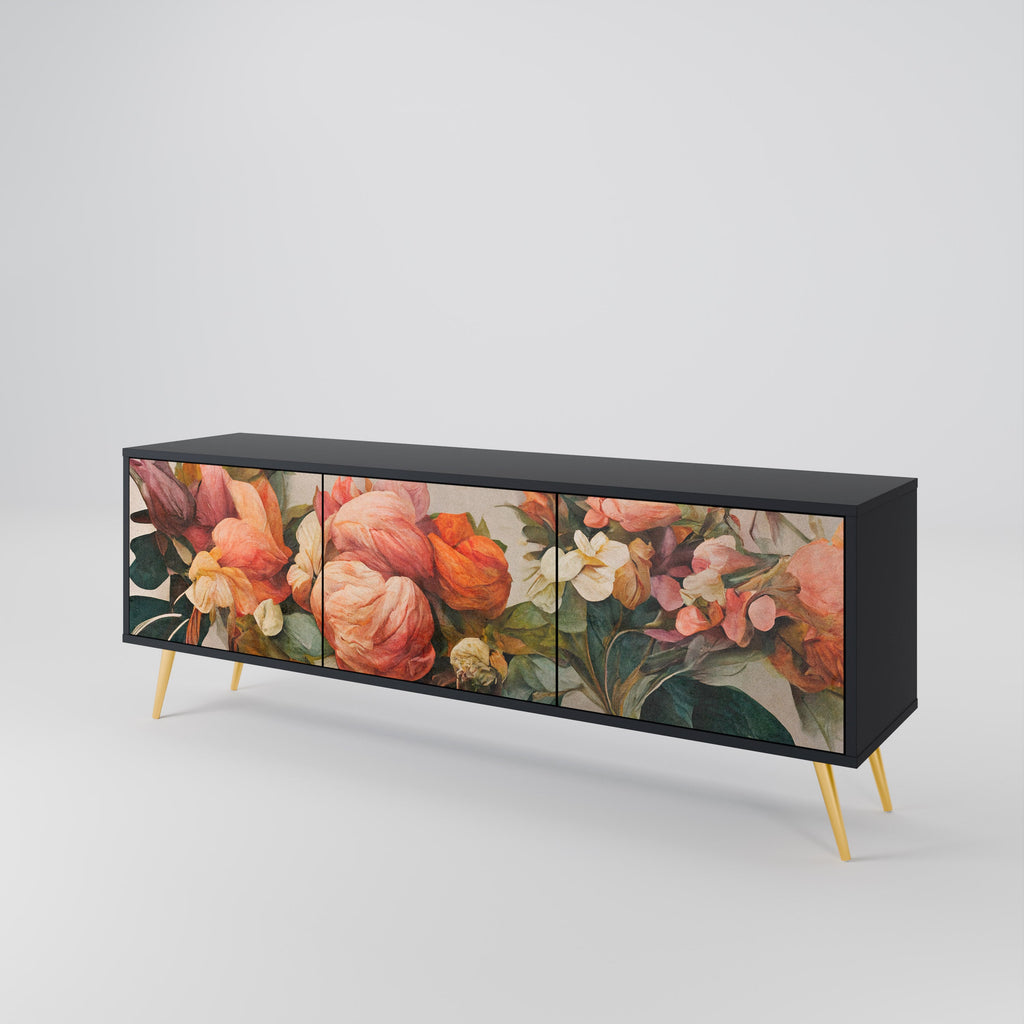 STYLISH BEAUTY 3-türiger TV-Ständer in Schwarz