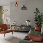 GENTLE POWER TV-Lowboard mit 3 Türen in Schwarz