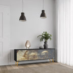 GENTLE POWER TV-Lowboard mit 3 Türen in Schwarz