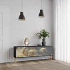 GENTLE POWER TV-Lowboard mit 3 Türen in Schwarz