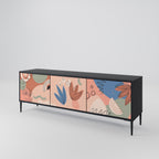 PASTEL DESTINY TV-Lowboard mit 3 Türen in Schwarz