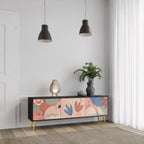 PASTEL DESTINY TV-Lowboard mit 3 Türen in Schwarz