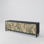 HERBAL GRACE TV-Lowboard mit 3 Türen in Schwarz