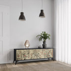 HERBAL GRACE TV-Lowboard mit 3 Türen in Schwarz