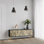 HERBAL GRACE TV-Lowboard mit 3 Türen in Schwarz