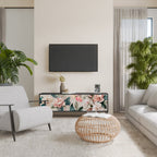 FLORAL GRACE TV-Lowboard mit 3 Türen in Schwarz