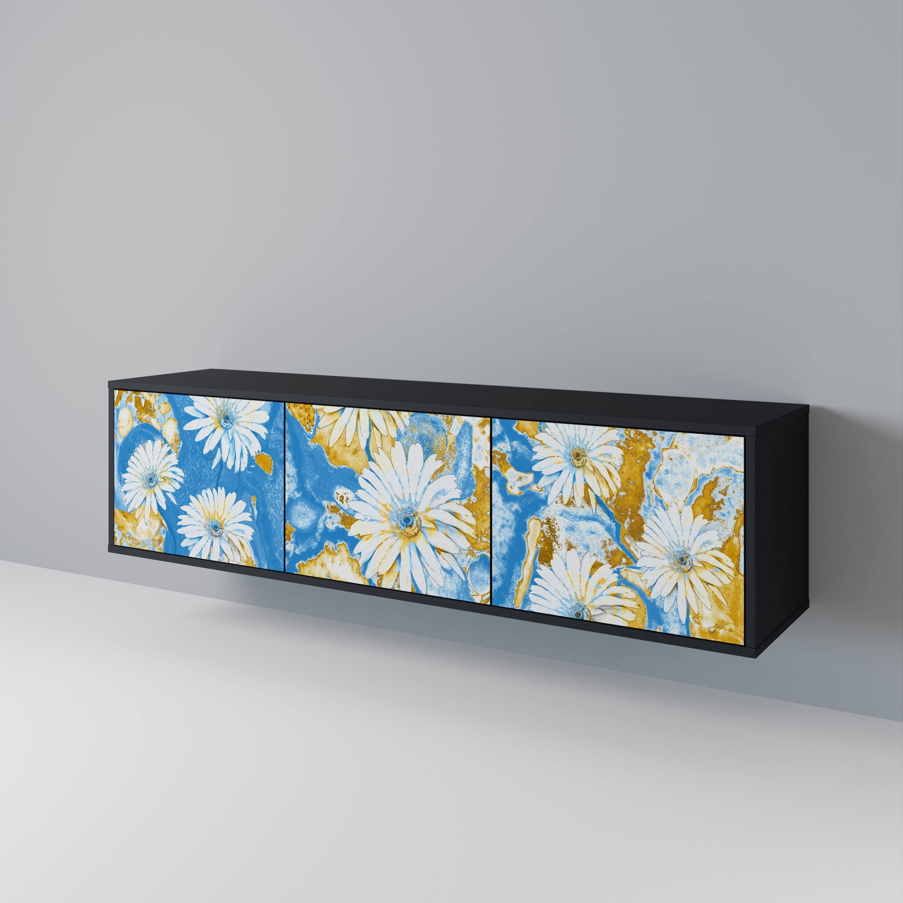 DAISY LUXE 3-türiger TV-Ständer in Schwarz