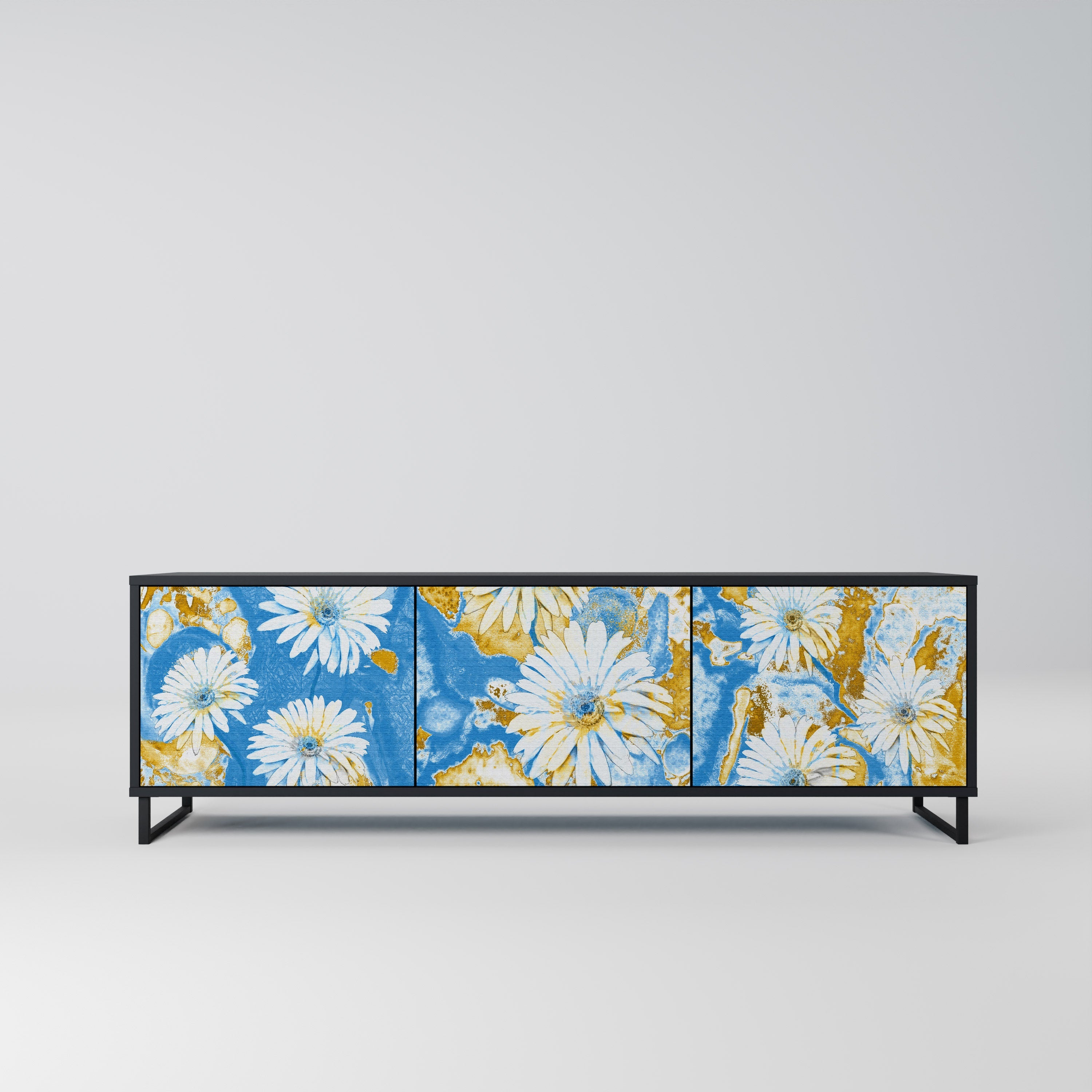 DAISY LUXE 3-türiger TV-Ständer in Schwarz