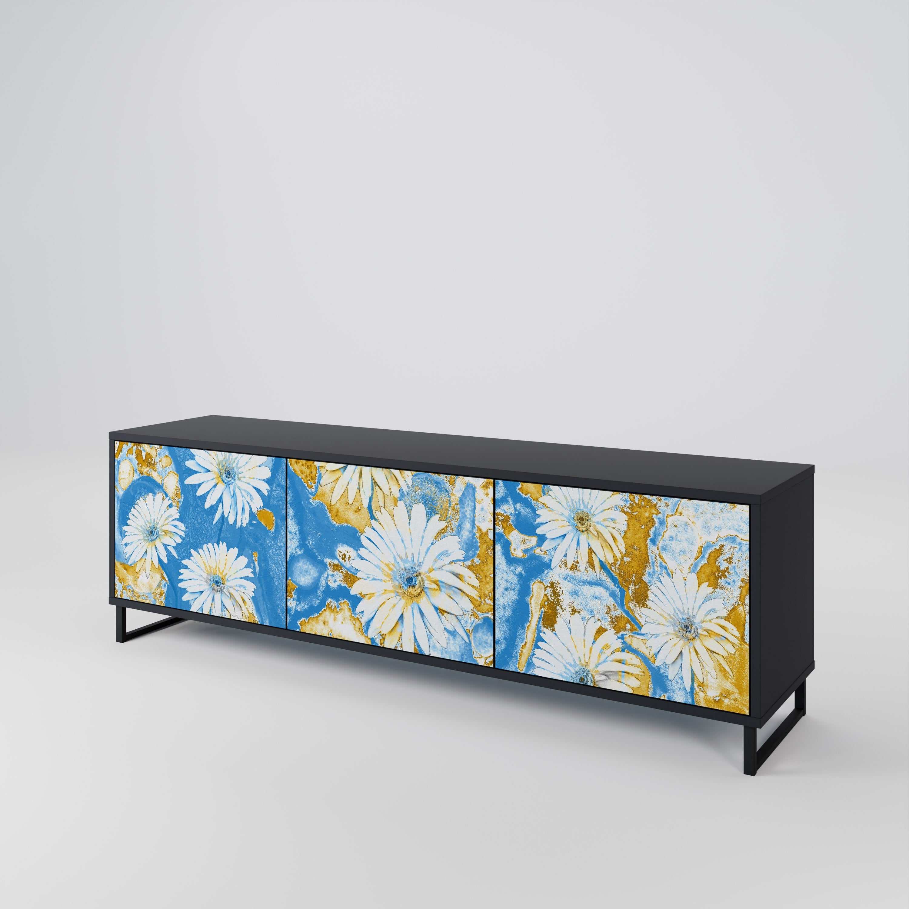 DAISY LUXE 3-türiger TV-Ständer in Schwarz