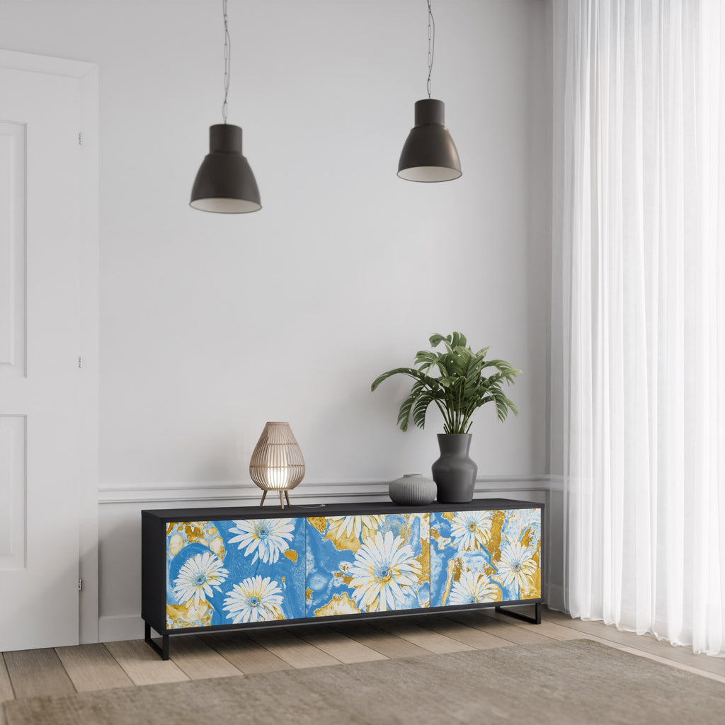 DAISY LUXE 3-türiger TV-Ständer in Schwarz