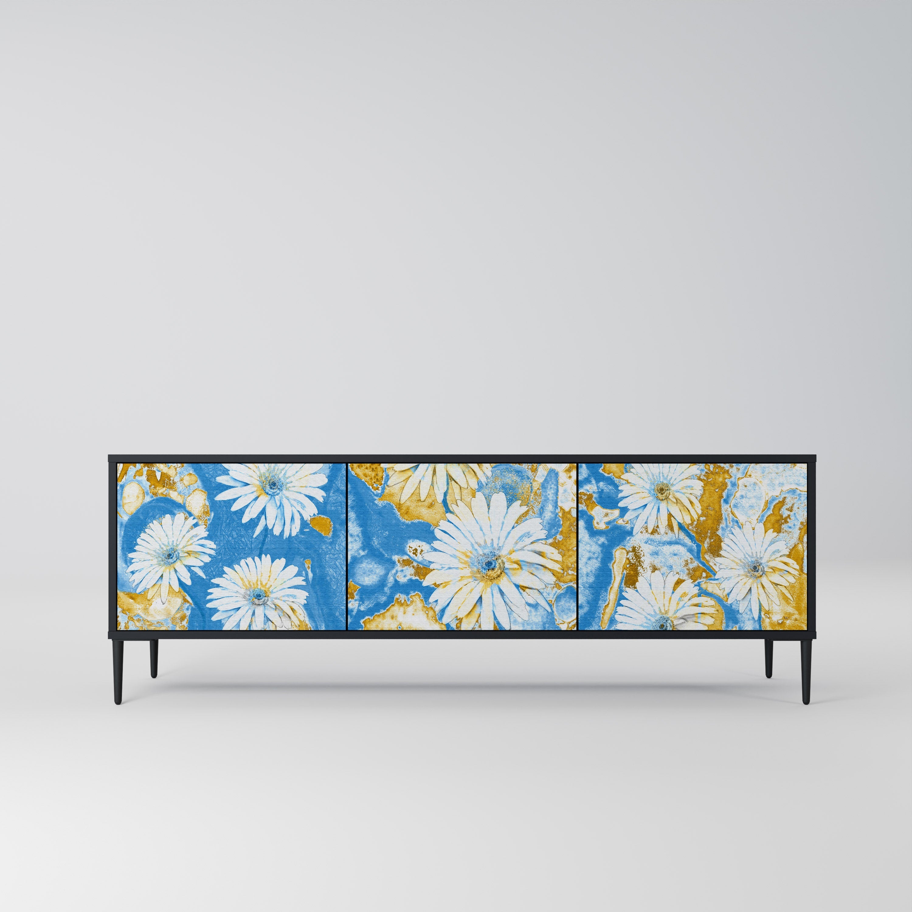 DAISY LUXE 3-türiger TV-Ständer in Schwarz