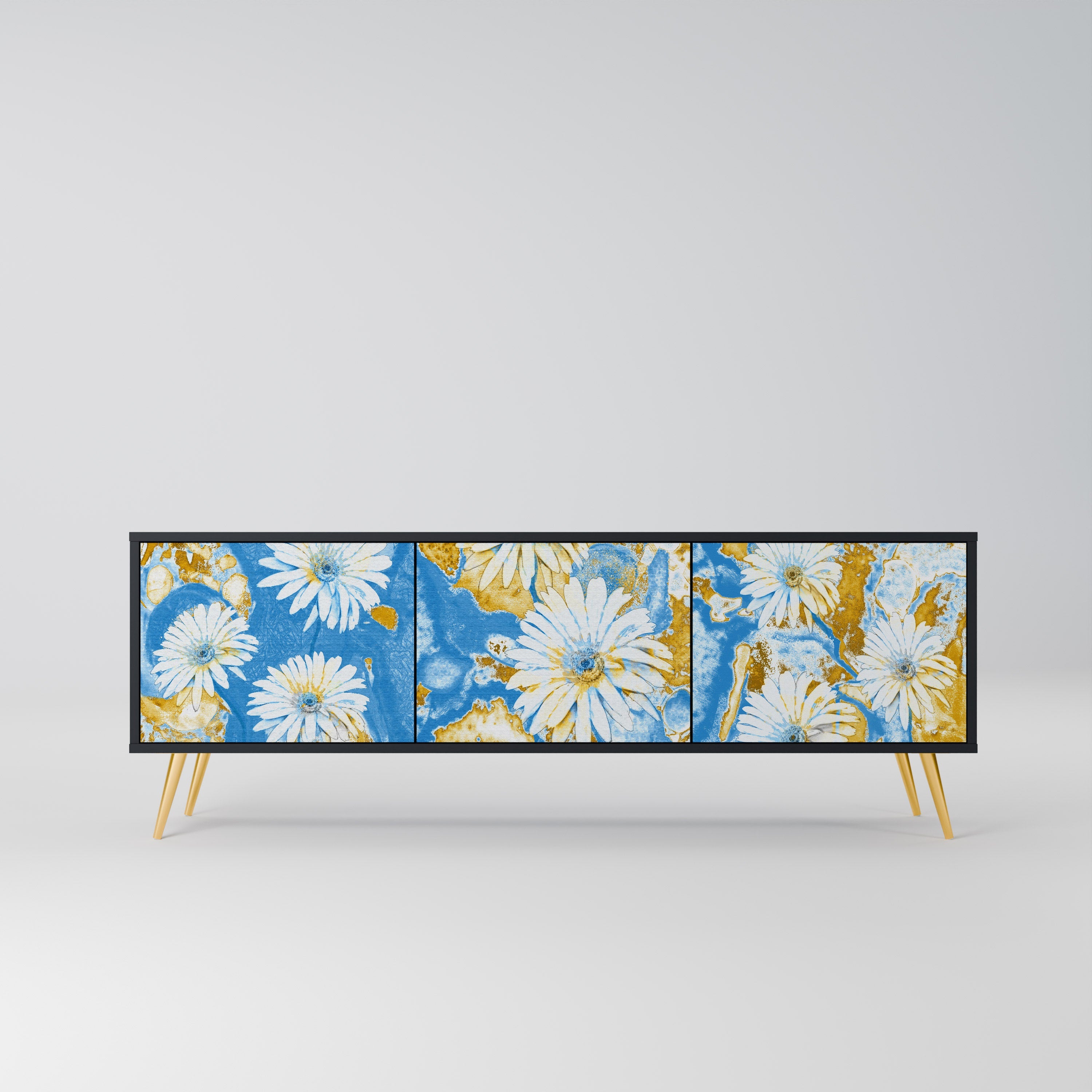 DAISY LUXE 3-türiger TV-Ständer in Schwarz