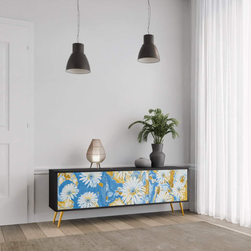 DAISY LUXE 3-türiger TV-Ständer in Schwarz