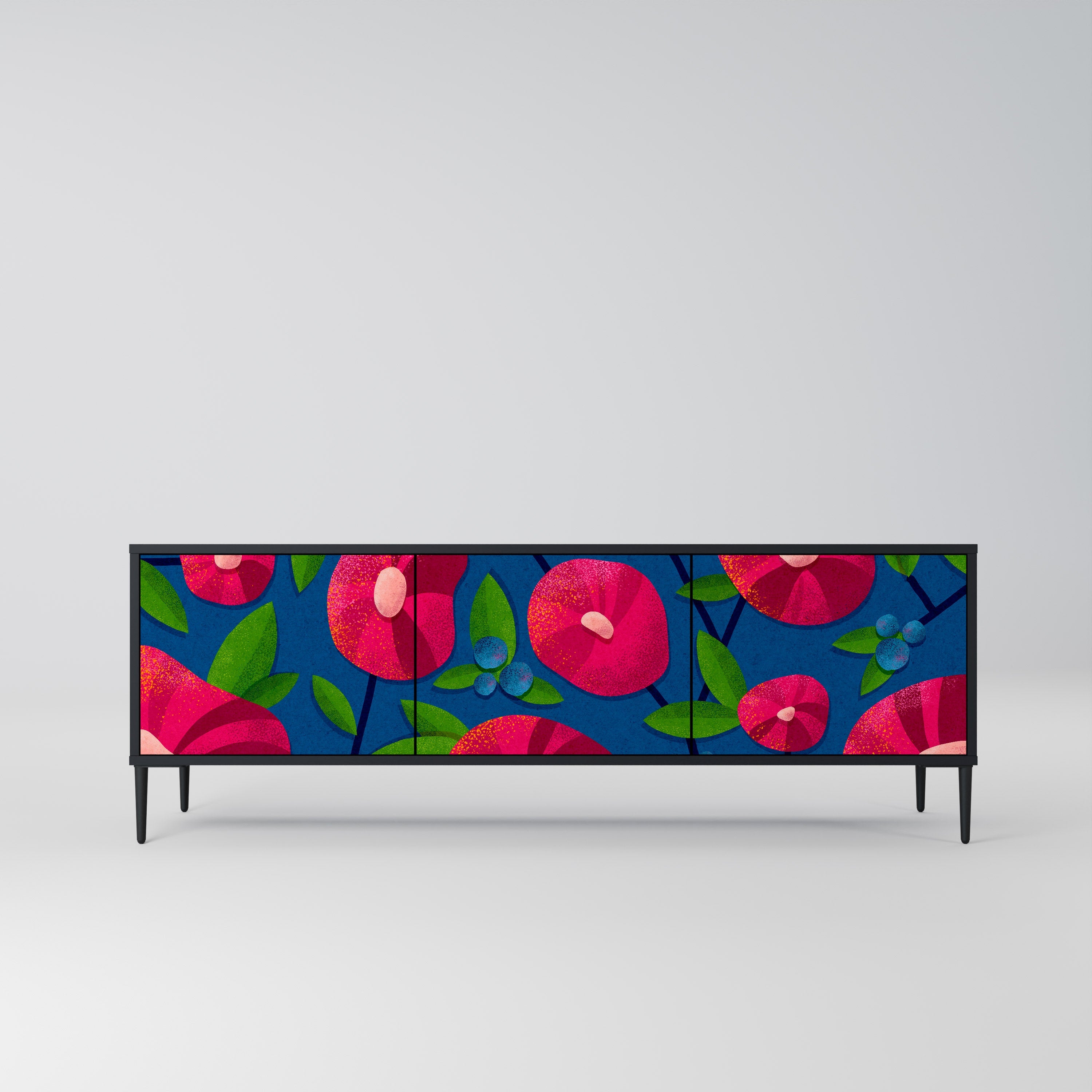 SPRING THOUGHTS 3-türiger TV-Ständer in Schwarz